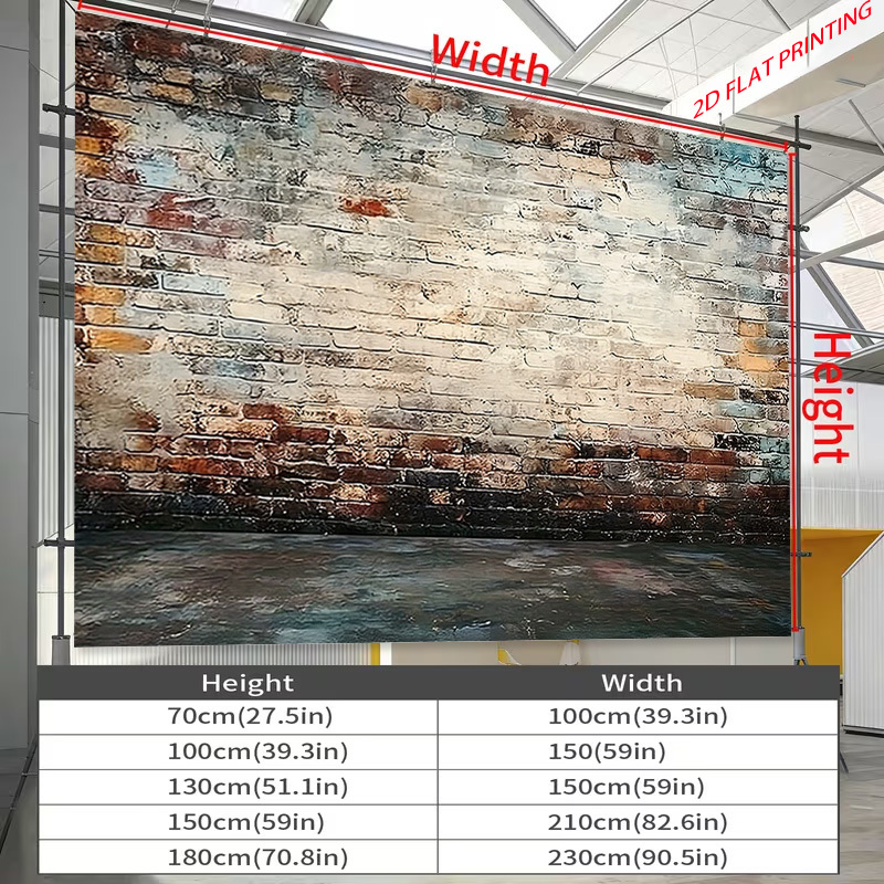 Rustic Vintage Brick Wall Backdrop Banner